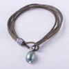 9-10mm Natural Baroque Pearl Bracelet Pearl & Leather Bracelet Wholesale Product New