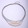Pearl Necklace 9-10 mm Multilayer Necklace Leather String Pearl Necklace to Send His Girlfriend