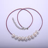 Pearl Necklace 9-10 mm The Adjustable Necklace Leather String Pearl Necklace to Send His Girlfriend