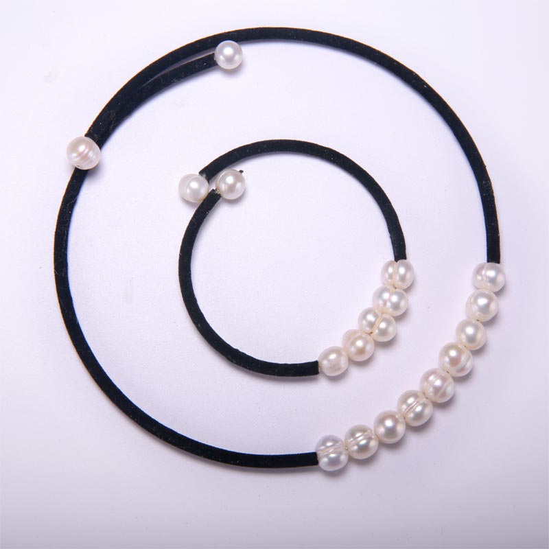 Pearl Necklace Bracelet Suit Collar Pearl Necklace Pearl Bracelet 2 Sets Sent to Mom