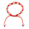 Super Handmade Bracelet 9-10mm Natural Pearl Red and Black Bracelet Real Pearl Bracelets