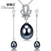 2020 925 sterling silver natural pearl fine jewelry for women long earrings and necklace sets