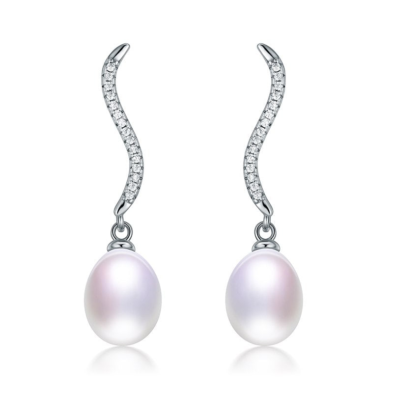 2020 new arrival 925 Sterling silver natural S-shaped pearl drop earrings fine jewelry for women