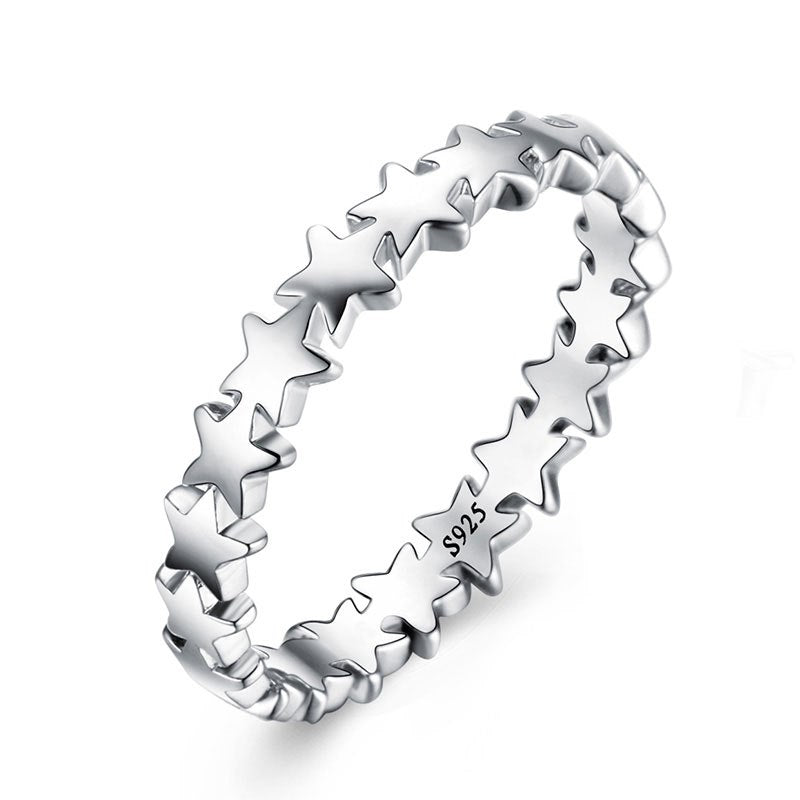 2020 New Fashion Star Rings 100% Authentic 925 Sterling Silver Star Shape Finger Rings For Women with Jewelry Box