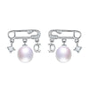 925 Sterling Silver Pearl Stud Earrings Paperclip and Star Pearl Earrings High Quality Jewelry for Women Gift 2020