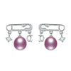 925 Sterling Silver Pearl Stud Earrings Paperclip and Star Pearl Earrings High Quality Jewelry for Women Gift 2020