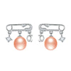 925 Sterling Silver Pearl Stud Earrings Paperclip and Star Pearl Earrings High Quality Jewelry for Women Gift 2020