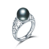 925 Sterling Sliver Hollow Pearl Rings for Women Trendy with 100% Pearls 5 Colors Natural Pearl Rings 925