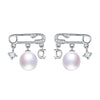 925 sterling silver pearl earrings letter lock and star pearl stud earrings fine jewelry for women engagement gift