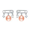925 sterling silver pearl earrings letter lock and star pearl stud earrings fine jewelry for women engagement gift