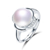 Big Size 10-10.5mm Pearl Ring 100% 925 Sterling Sliver Ring for Women Girl Lover AAAA Top Quality Bread Round Pearl