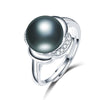 Big Size 10-10.5mm Pearl Ring 100% 925 Sterling Sliver Ring for Women Girl Lover AAAA Top Quality Bread Round Pearl