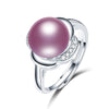 Big Size 10-10.5mm Pearl Ring 100% 925 Sterling Sliver Ring for Women Girl Lover AAAA Top Quality Bread Round Pearl