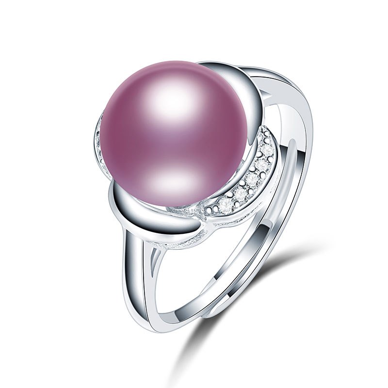 Big Size 10-10.5mm Pearl Ring 100% 925 Sterling Sliver Ring for Women Girl Lover AAAA Top Quality Bread Round Pearl