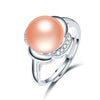 Big Size 10-10.5mm Pearl Ring 100% 925 Sterling Sliver Ring for Women Girl Lover AAAA Top Quality Bread Round Pearl