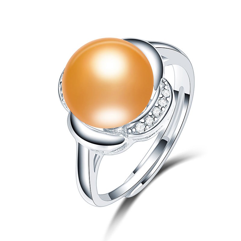 Big Size 10-10.5mm Pearl Ring 100% 925 Sterling Sliver Ring for Women Girl Lover AAAA Top Quality Bread Round Pearl