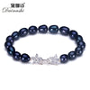 Elegant Black Pearl Bracelet,High Quality Natural Pearl Bracelet for Women Fine Silver Jewelry Gift Box