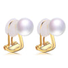 God and Silver Color Pearl Clip Earrings Simple Design 925 Sterling Silver Pearl Earring with Ear Clip for Women 2020