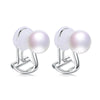 God and Silver Color Pearl Clip Earrings Simple Design 925 Sterling Silver Pearl Earring with Ear Clip for Women 2020