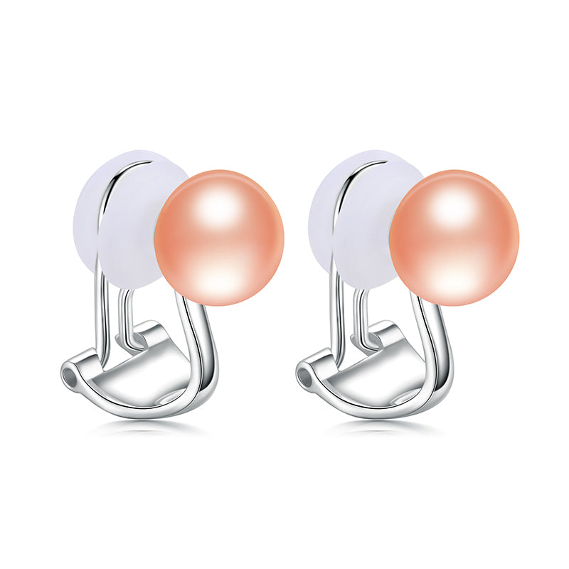 God and Silver Color Pearl Clip Earrings Simple Design 925 Sterling Silver Pearl Earring with Ear Clip for Women 2020