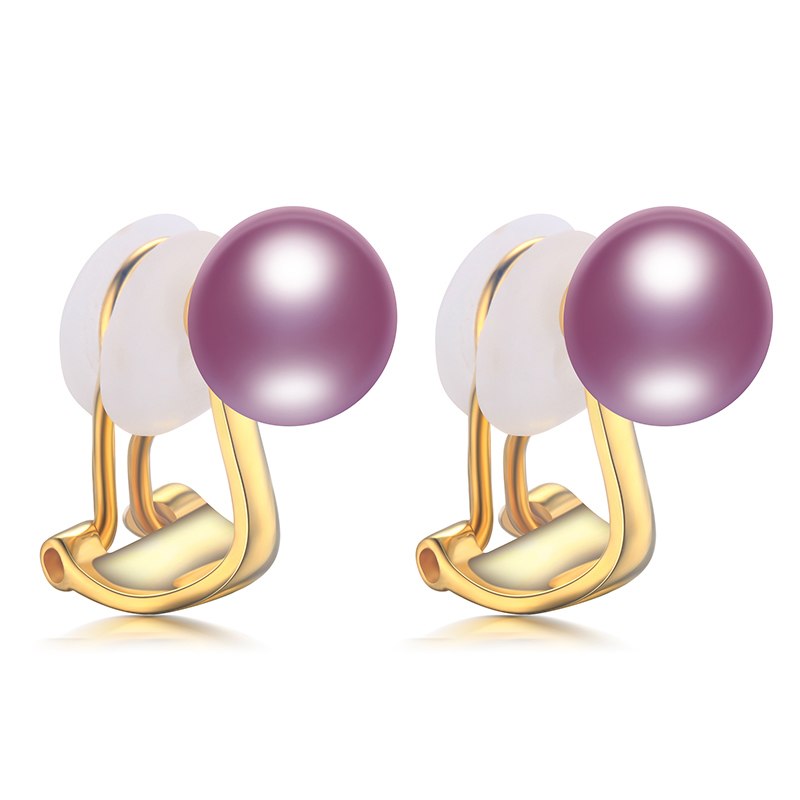 God and Silver Color Pearl Clip Earrings Simple Design 925 Sterling Silver Pearl Earring with Ear Clip for Women 2020