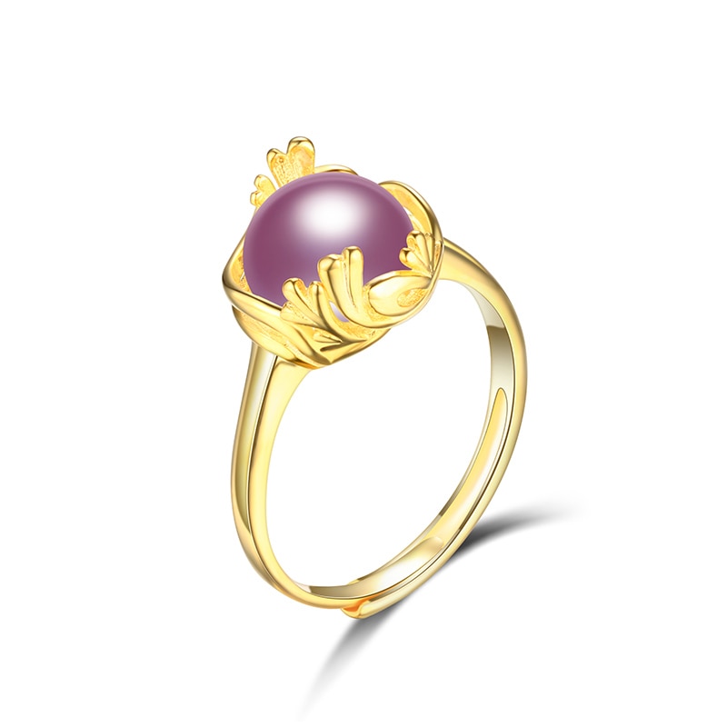 Gold Color Rings Irregular Shape 925 Sterling Silver Real Pearl Adjustable Rings Simple Thin Natural Jewelry For women