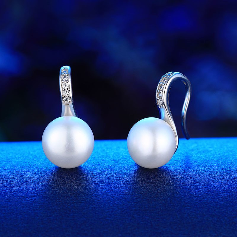 High Quality Genuine Natural Pearl Earrings 925 Sterling Silver Jewelry Pink Earrings For Women Hot