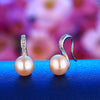 High Quality Genuine Natural Pearl Earrings 925 Sterling Silver Jewelry Pink Earrings For Women Hot