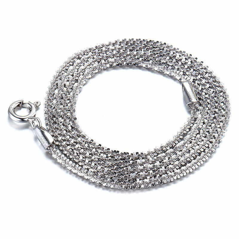 High Quality Sterling Silver Chains For Women,Fashion Solid Silver Cauliflower Chain Necklace Anti Allergic Jewelry