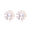 Hot Pearl Stud Earrings Trendy 925 Sterling silver Natural Bread Shape Pearl Stud Earrings Fine Jewelry
