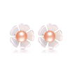 Hot Pearl Stud Earrings Trendy 925 Sterling silver Natural Bread Shape Pearl Stud Earrings Fine Jewelry