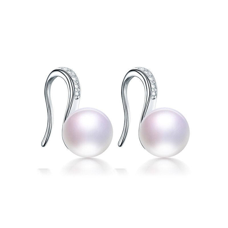 Hot Sale Genuine Natural Pearl Earrings 925 Sterling Silver Jewelry 5 Colors Pearl Earrings For Women 048