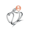 Irregular Shape Pearl Rings like Lock 925 Sterling Silver for Women Natural 100% Real Pearl Rings Jewelry for Gifts