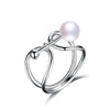 Irregular Shape Pearl Rings like Lock 925 Sterling Silver for Women Natural 100% Real Pearl Rings Jewelry for Gifts