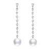 Long Pearl Earrings 925 Sterling Silver Natural Pearl Earrings Fine Jewelry Long Earrings with Many Zircon