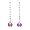 Long Pearl Earrings 925 Sterling Silver Natural Pearl Earrings Fine Jewelry Long Earrings with Many Zircon