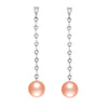 Long Pearl Earrings 925 Sterling Silver Natural Pearl Earrings Fine Jewelry Long Earrings with Many Zircon