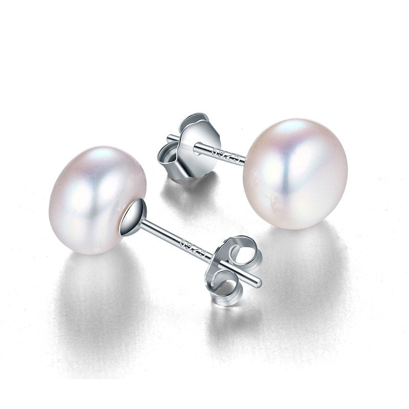 Pearl Earring 2020 New arrival White Pink Purple Color Pearl Earring 925 Sterling Silver Stud Earring