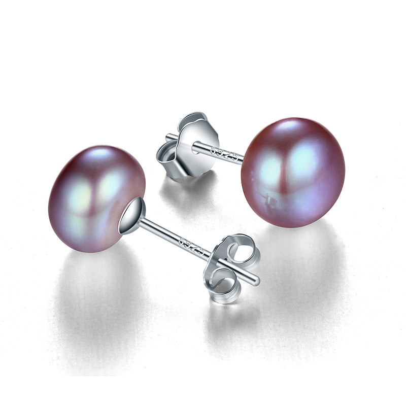 Pearl Earring 2020 New arrival White Pink Purple Color Pearl Earring 925 Sterling Silver Stud Earring