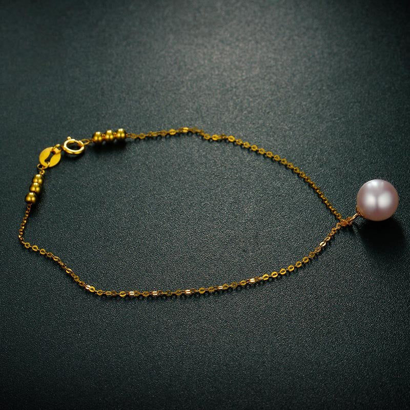 Pearl Jewelry 8--9mm Elegant White &18K Gold Akoya Bracelet For Women Fine Jewelry Best Gift For Women Girlfriend