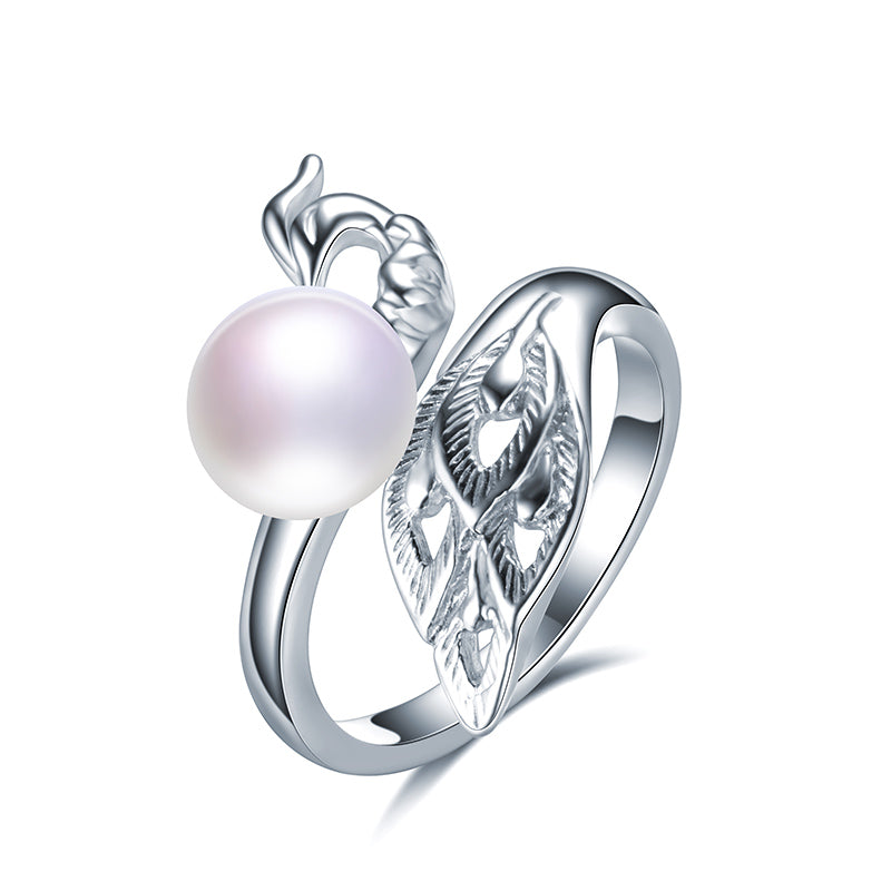Real Pearl Phoenix Ring Peacock Zircon Ring White/Pink/Purple/Black 100% Rearl Pearl Fashion Jewelry Gift Box