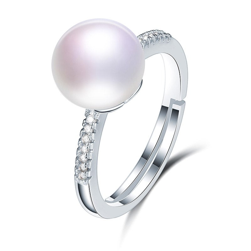 Romantic Real Pearl Rings 8-8.5mm High Quality Pearl for Women Ring Fashion Jewelry Ring As Women Gift 2020