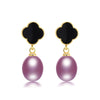 Standard Beautiful Pearl Earrings The New Four-leaf Clover Pearl Earrings Silver 925 Jewelry Simple Earrings for Women