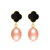 Standard Beautiful Pearl Earrings The New Four-leaf Clover Pearl Earrings Silver 925 Jewelry Simple Earrings for Women