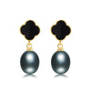 Standard Beautiful Pearl Earrings The New Four-leaf Clover Pearl Earrings Silver 925 Jewelry Simple Earrings for Women