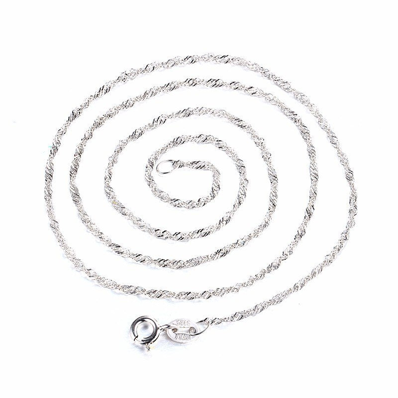 Top Quality 925 Sterling Silver Chains For Women,Fashion Solid Silver Chain Necklace Anti Allergic Jewelry