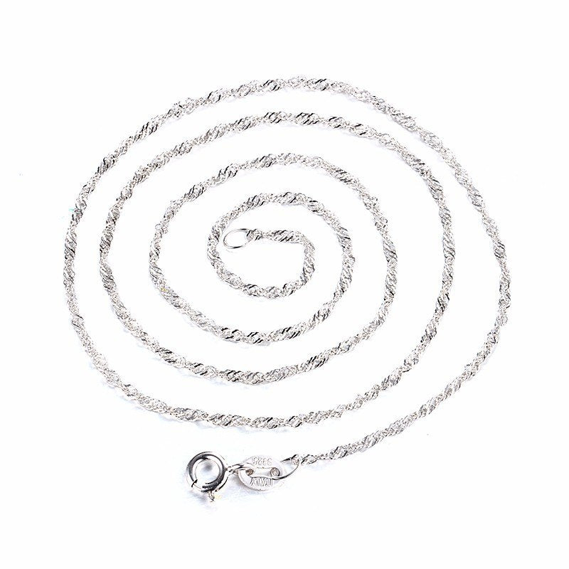 Top Quality 925 Sterling Silver Chains For Women,Fashion Solid Silver Chain Necklace Anti Allergic Jewelry