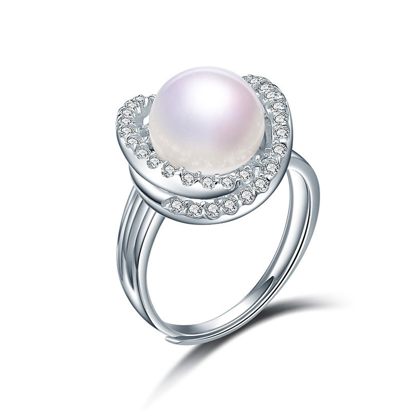 Trendy Pearl Ring Laconic Generous High Quality Jewelry Rings For Women Pearl Ring Sterling Sliver 925 for Women Girl