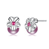 Trendy Small Flower Pearl Stud Earring 925 Sterling Silver Stud Pearl Earrings for Women Fine Jewelry  2020