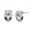 Trendy Small Flower Pearl Stud Earring 925 Sterling Silver Stud Pearl Earrings for Women Fine Jewelry  2020